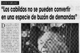 "Los cabildos no se pueden convertir en una especie de buzón de demandas" "Los cabildos no se pueden convertir en una especie de buzón de demandas"