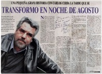 Una pequeña (gran) historia con Carlos Cerda la tarde que se transformó en noche de agosto Una pequeña (gran) historia con Carlos Cerda la tarde que se transformó en noche de agosto
