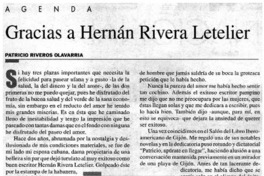 Gracias a Hernán Rivera Letelier