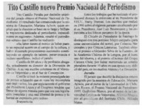 Tito Castillo Premio Nacional de Periodismo.