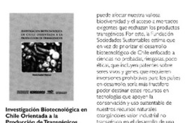 Investigación Biotecnológica en Chile Orientada a la Producción de Transgénicos
