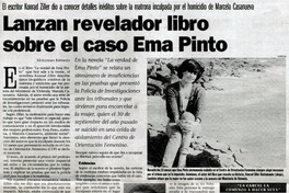 Lanzan revelador libro sobre el caso Ema Pinto Lanzan revelador libro sobre el caso Ema Pinto