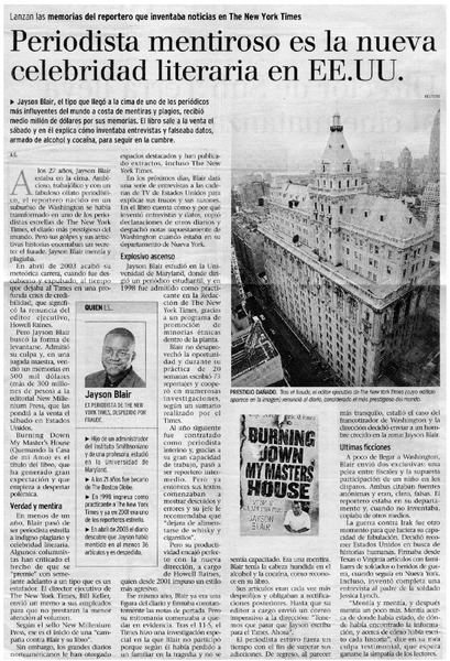 Periodista mentiroso es la nueva celebridad literaria en EE.UU. Periodista mentiroso es la nueva celebridad literaria en EE.UU.