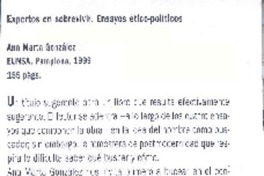 Expertos en sobrevivir. Ensayos ético-políticos Expertos en sobrevivir. Ensayos ético-políticos