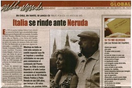 Italia se rinde ante Neruda. Italia se rinde ante Neruda.