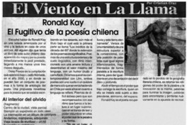 Ronald Kay. El fugitivo de la poesía chilena. Ronald Kay. El fugitivo de la poesía chilena.