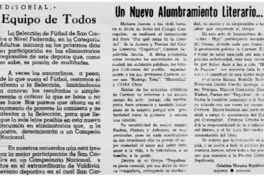 Un Nuevo alumbramiento literario... Un Nuevo alumbramiento literario...