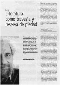 Literatura como travesía y reserva de piedad