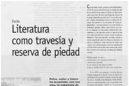 Literatura como travesía y reserva de piedad