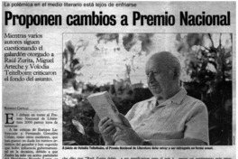 Proponen cambios a Premio Nacional [entrevistas]