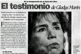 El testimonio de Gladys Marín. El testimonio de Gladys Marín.