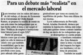 Para un debate más "realista" en el mercado laboral