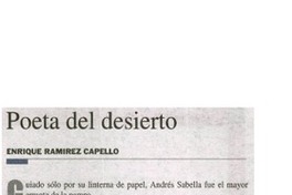 Poeta del desierto Poeta del desierto