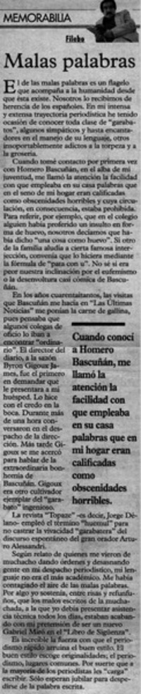 Malas palabras