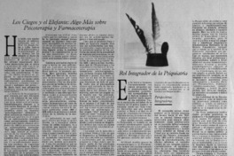 Los ciegos y el elefante: Algo más sobre psicoterapia y farmacoterapia Los ciegos y el elefante: Algo más sobre psicoterapia y farmacoterapia