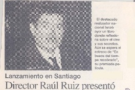 Director Raúl Ruiz presentó su libro "Poética del cine" Director Raúl Ruiz presentó su libro "Poética del cine"