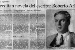 Reeditan novela del escritor Roberto Arlt Reeditan novela del escritor Roberto Arlt
