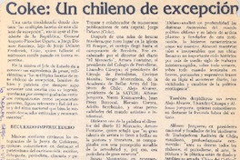 Coke : Un chileno de excepción Coke : Un chileno de excepción