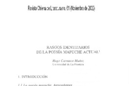 Rasgos identitarios de la poesía mapuche actual