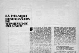 La palabra desengañada de Washington Delgado La palabra desengañada de Washington Delgado