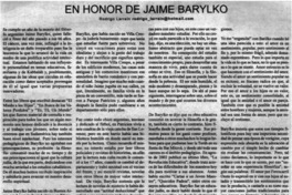 En honor de Jaime Barylko En honor de Jaime Barylko