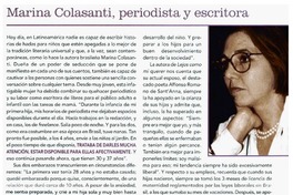 Marina Colasanti, periodista y escritora. Marina Colasanti, periodista y escritora.