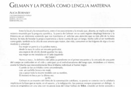 Gelman y la poesía como lengua materna