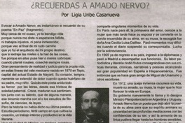 Recuerdas a Amado Nervo? Recuerdas a Amado Nervo?