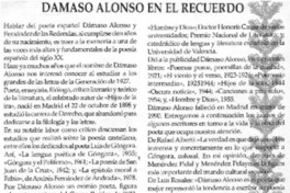 Damaso Alonso en el recuerdo Damaso Alonso en el recuerdo