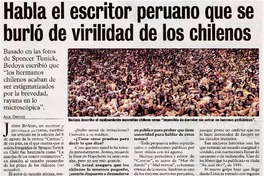 Habla el escritor peruano que se burló de virilidad de los chilenos