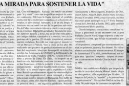 "Una mirada para sostener la vida" "Una mirada para sostener la vida"