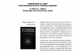 The changing face of Central Banking The changing face of Central Banking