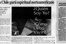 Viene a Chile gurú espiritual norteamericano.