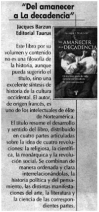 Del amanecer a la decadencia".