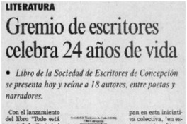 Gremio de Escritores celebra 24 años de vida Gremio de Escritores celebra 24 años de vida