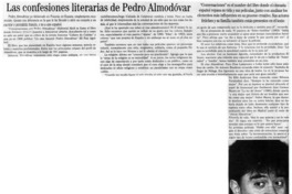 Las confesiones literarias de Pedro Almodóvar Las confesiones literarias de Pedro Almodóvar