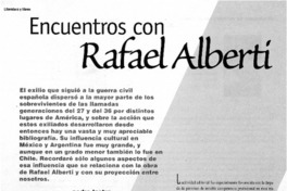 Encuentros con Rafael Alberti Encuentros con Rafael Alberti