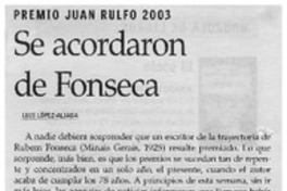 Se acordaron de Fonseca