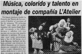 Música, colorido y talento en montaje de compañía L'Atelier. Música, colorido y talento en montaje de compañía L'Atelier.