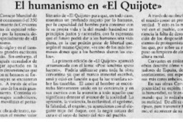 El Humanismo en "El Quijote" El Humanismo en "El Quijote"
