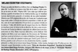 Mejor escritor visitante -- Mejor escritor visitante --