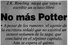 No más Potter No más Potter