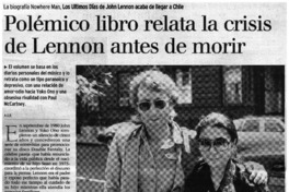 Polémico libro relata la crisis de Lennon antes de morir Polémico libro relata la crisis de Lennon antes de morir