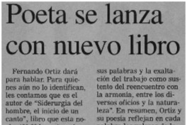 Poeta se lanza con nuevo libro. Poeta se lanza con nuevo libro.