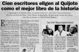 Cien escritores eligen al Quijote como el mejor libro de la historia Cien escritores eligen al Quijote como el mejor libro de la historia