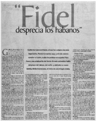 "Fidel desprecia los habanos" "Fidel desprecia los habanos"