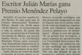 Escritor Julián Marías gana Premio Menéndez Pelayo