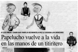 Papelucho vuelve a la vida en las manos de un titiritero Papelucho vuelve a la vida en las manos de un titiritero