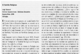 El sentido religioso El sentido religioso