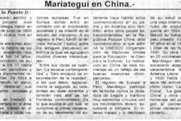 Mariategui en China